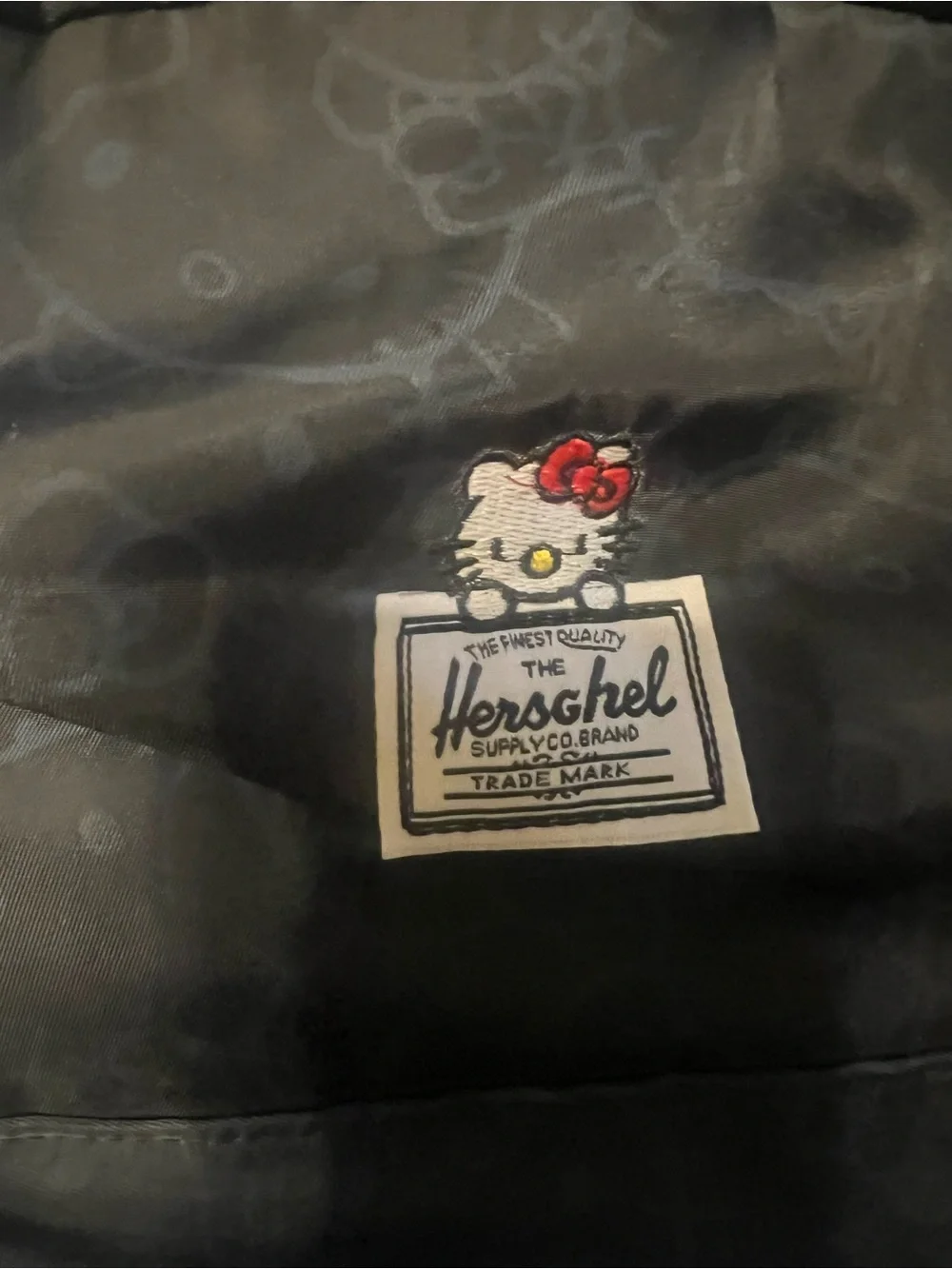 Herschel Hello Kitty Black/Red Backpack w/ Front Zip Pocket, Adjustable Straps